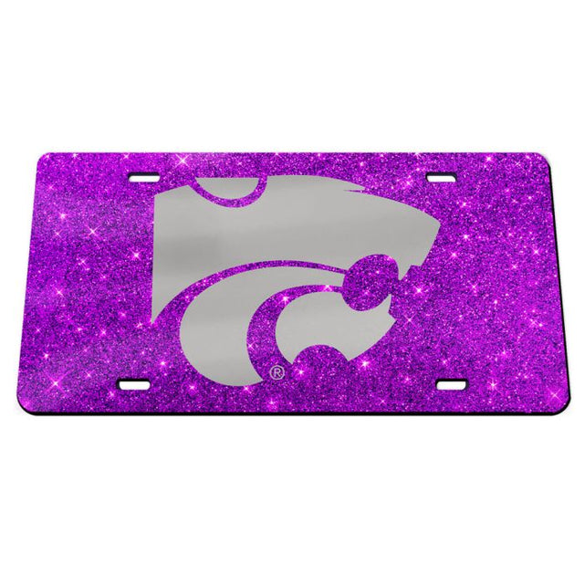 Kansas State Wildcats GLITTER BACKGROUND Acrylic Classic License Plates