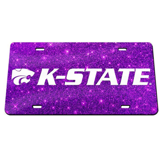 Kansas State Wildcats GLITTER BACKGROUND Specialty Acrylic License Plate