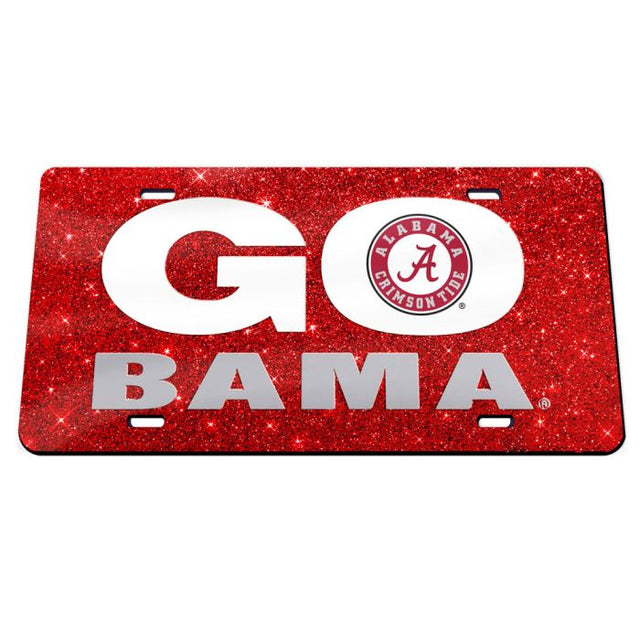 Alabama Crimson Tide GLITTER BACKGROUND Specialty Acrylic License Plate