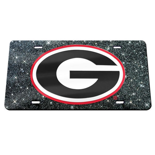 Georgia Bulldogs GLITTER BACKGROUND Specialty Acrylic License Plate