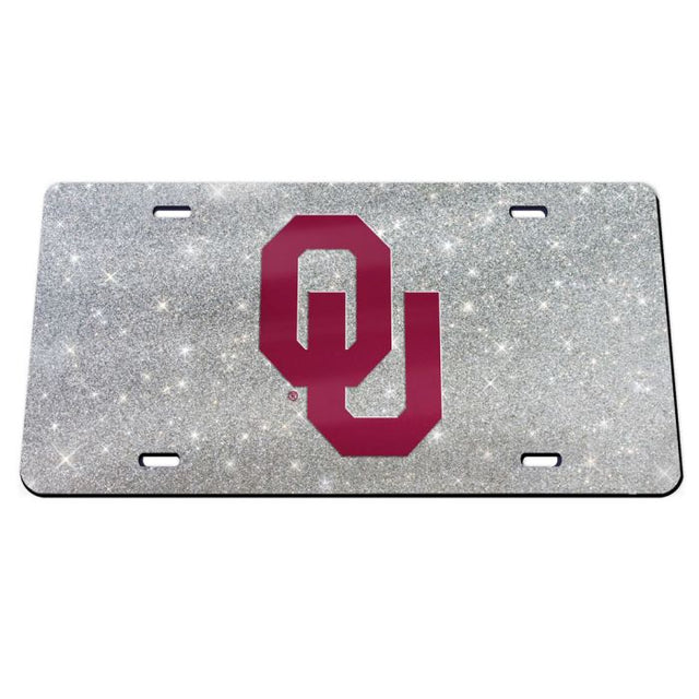 Oklahoma Sooners GLITTER BACKGROUND Acrylic Classic License Plates