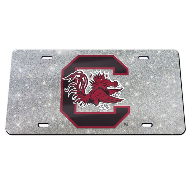 South Carolina Gamecocks GLITTER BACKGROUND Specialty Acrylic License Plate