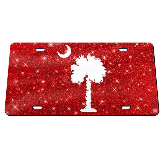 South Carolina Gamecocks GLITTER BACKGROUND Acrylic Classic License Plates