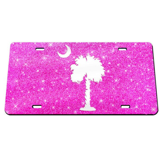 South Carolina Gamecocks GLITTER BACKGROUND Specialty Acrylic License Plate