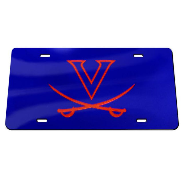 Placas de matrícula clásicas de acrílico de los Virginia Cavaliers