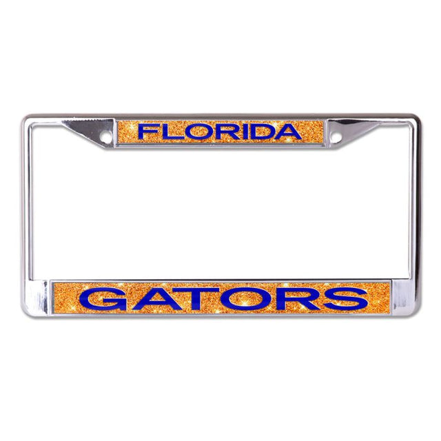 Florida Gators GLITTER BACKGROUND Lic Plt Frame S/L Metallic