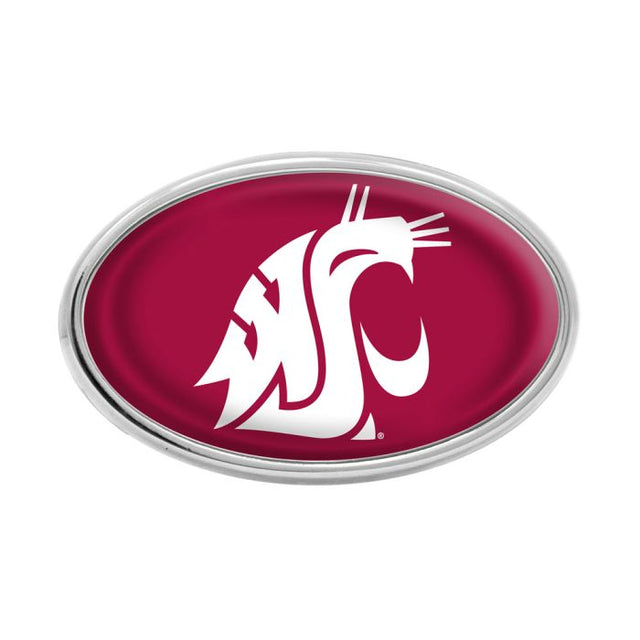 Emblema de metal cromado abovedado de los Washington State Cougars