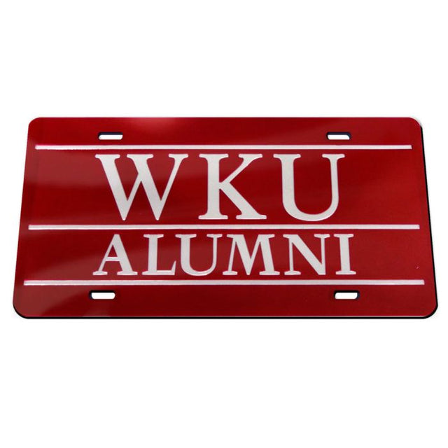 Placas de matrícula clásicas acrílicas de Western Kentucky Hilltoppers