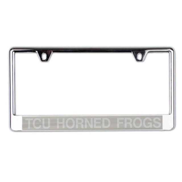 TCU Horned Frogs FROSTED Lic Plate Frame B/O Printed