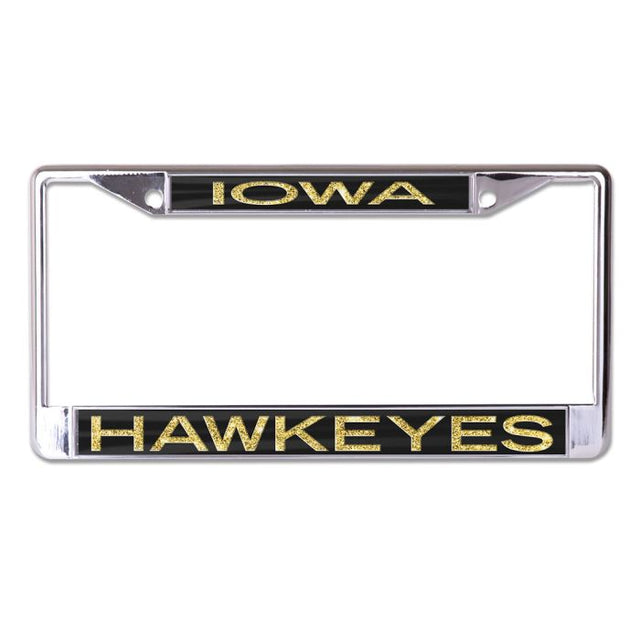 Iowa Hawkeyes GLITTER LETTERS Lic Plt Frame S/L Printed