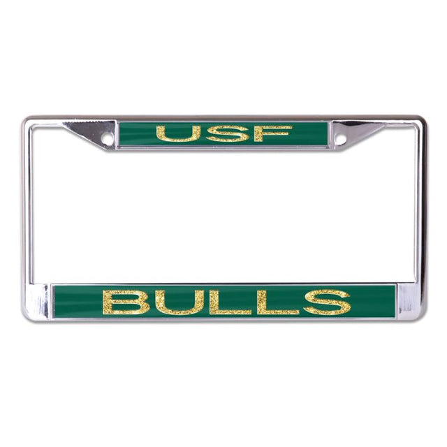 Letras brillantes de los South Florida Bulls, licencia impresa en marco S/L