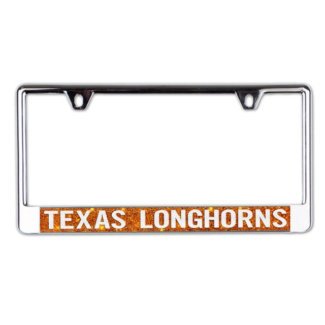 Texas Longhorns GLITTER BACKGROUND Lic Plate Frame B/O Printed