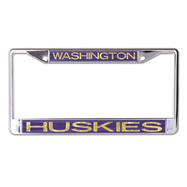 Washington Huskies GLITTER LETTERS Lic Plt Frame S/L Printed