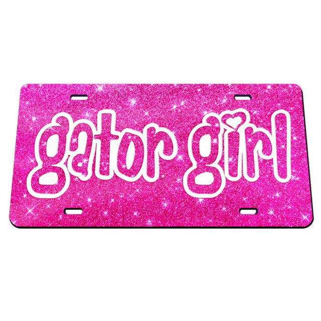 Florida Gators PINK GLITTER Acrylic Classic License Plates