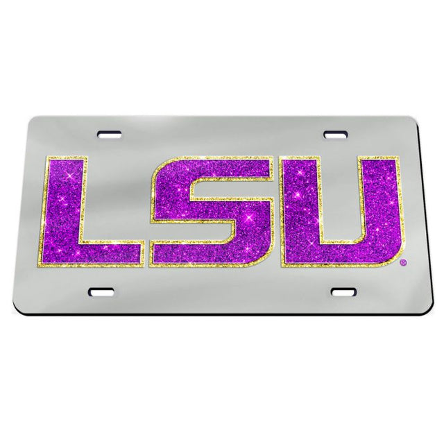 LSU Tigers GLITTER LOGO Acrylic Classic License Plates