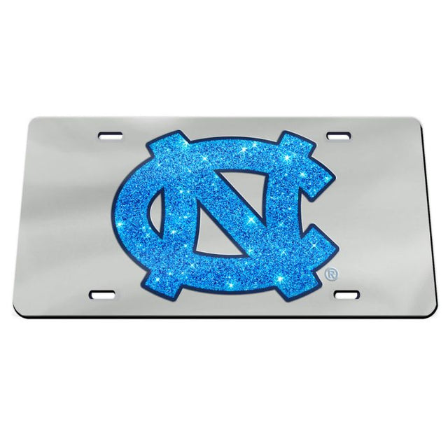 Placas de matrícula clásicas de acrílico con el logotipo BRILLO de los Tar Heels de Carolina del Norte