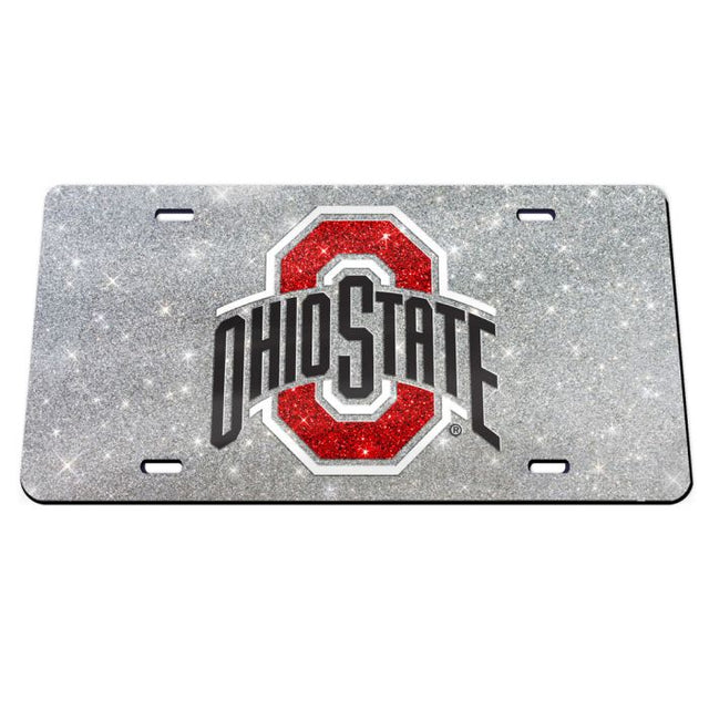 Ohio State Buckeyes GLITTER Specialty Acrylic License Plate