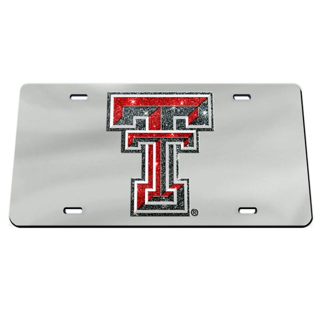 Placas de matrícula clásicas de acrílico con el logotipo BRILLO de los Texas Tech Red Raiders