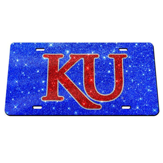 Kansas Jayhawks GLITTER Specialty Acrylic License Plate