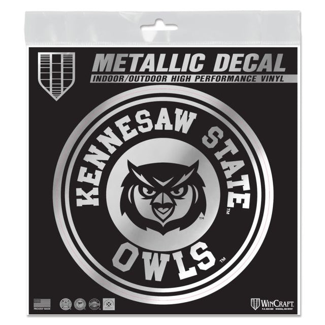 Kennesaw State Owls Decal Metallic 6" x 6"