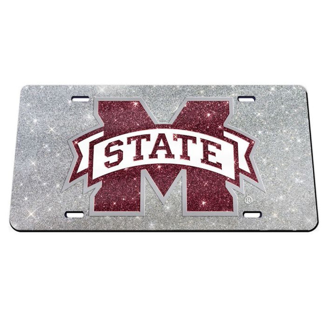 Mississippi State Bulldogs GLITTER Acrylic Classic License Plates