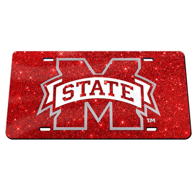 Mississippi State Bulldogs GLITTER Acrylic Classic License Plates