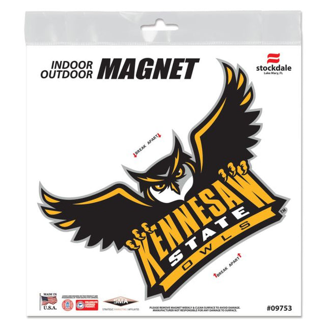 Imanes para exteriores de los Kennesaw State Owls de 6" x 6"