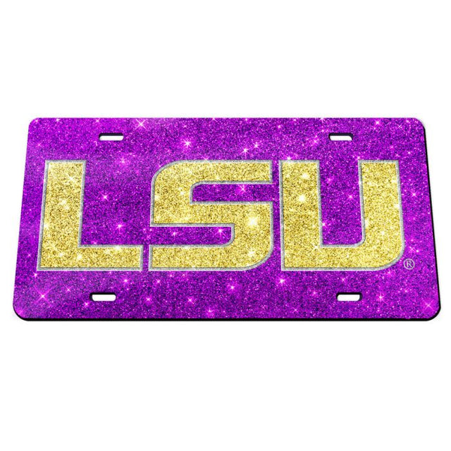 LSU Tigers GLITTER Specialty Acrylic License Plate