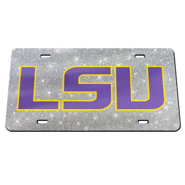 LSU Tigers GLITTER BACKGROUND Acrylic Classic License Plates