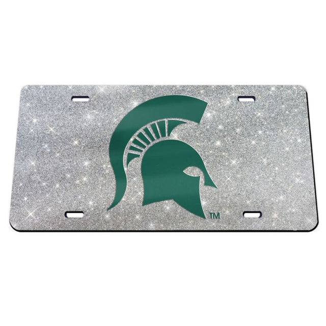 Michigan State Spartans GLITTER BACKGROUND Acrylic Classic License Plates