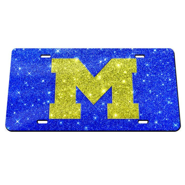 Michigan Wolverines GLITTER Acrylic Classic License Plates