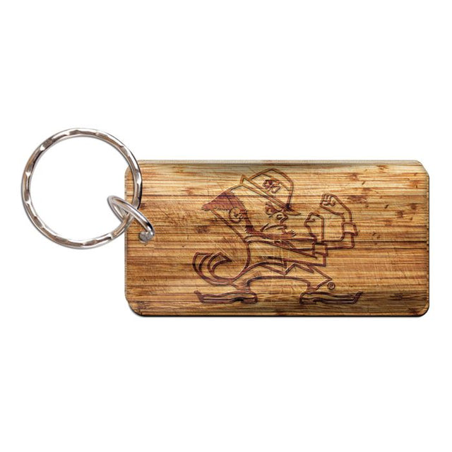 Notre Dame Fighting Irish WOOD Keychain Rectangle