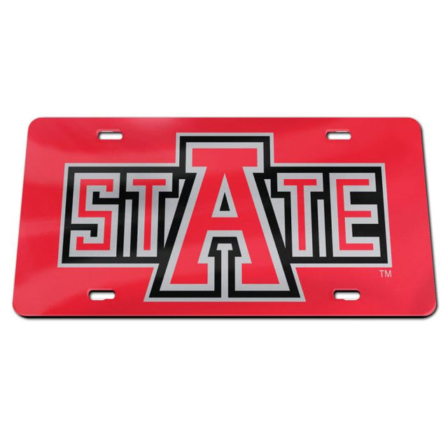 Placas de matrícula clásicas de acrílico de Arkansas State Red Wolves