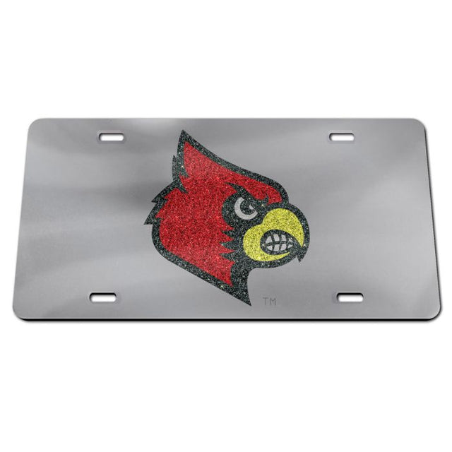 Louisville Cardinals Mirror Bkgd Specialty Acrylic License Plate