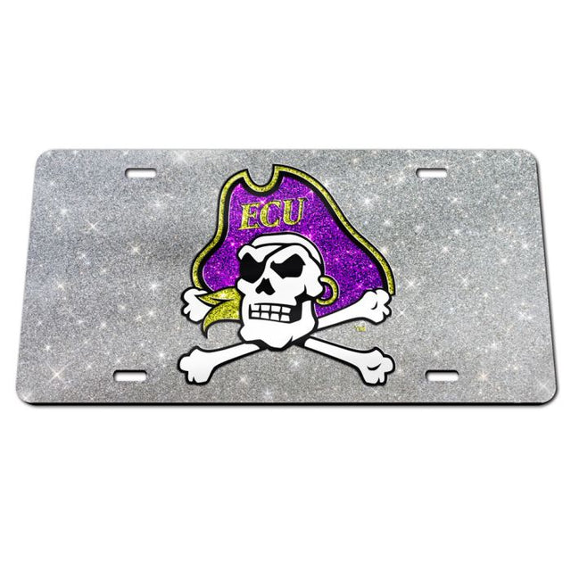 East Carolina Pirates GLITTER Specialty Acrylic License Plate