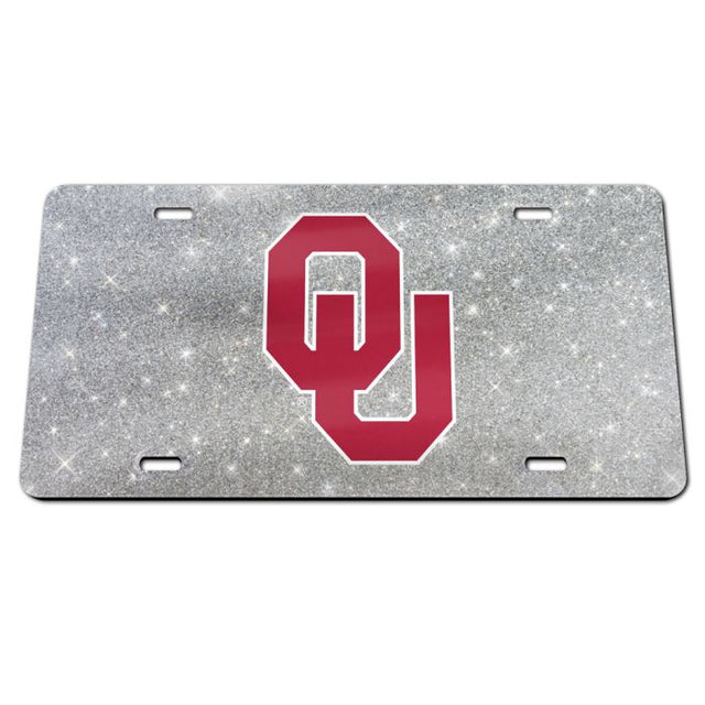 Oklahoma Sooners GLITTER BACKGROUND Acrylic Classic License Plates