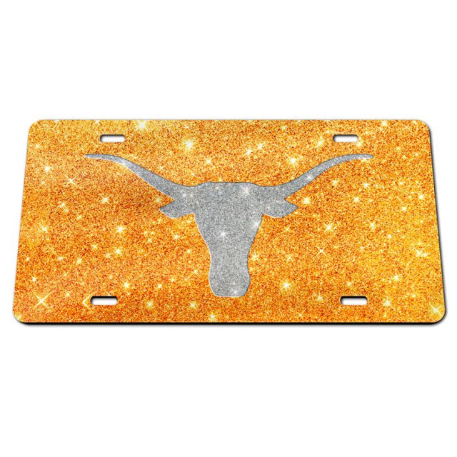 Matrícula acrílica especial con brillo de Texas Longhorns