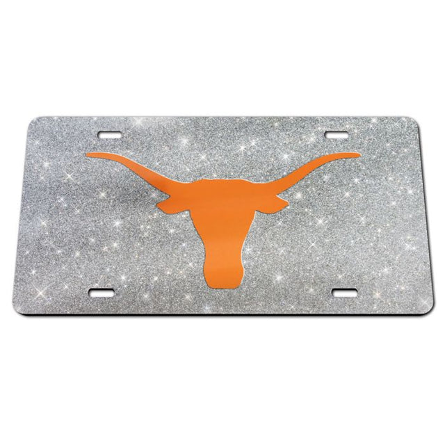 Texas Longhorns GLITTER BACKGROUND Acrylic Classic License Plates