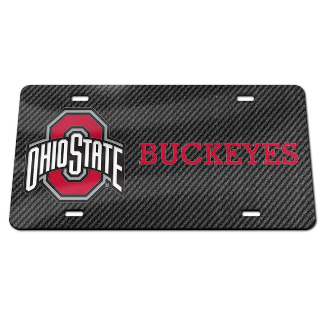 Ohio State Buckeyes CARBON/BUCKEYES Specialty Acrylic License Plate