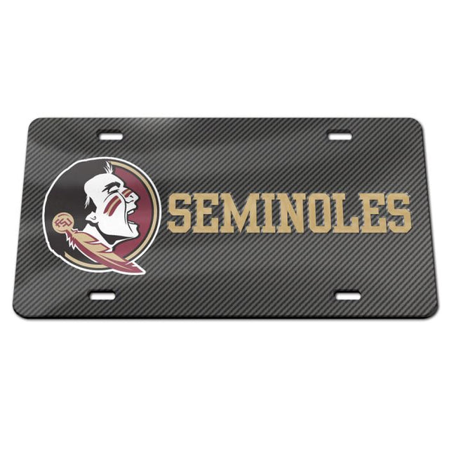 Florida State Seminoles CARBON Specialty Acrylic License Plate