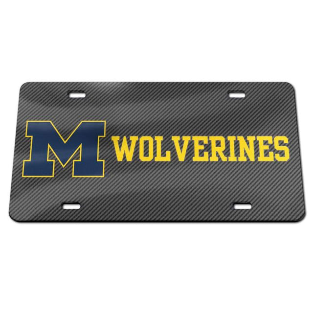 Michigan Wolverines CARBON Specialty Acrylic License Plate