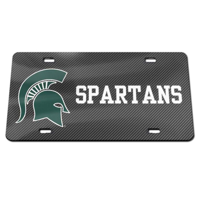 Matrícula acrílica especial de los Spartans de Michigan State CARBON