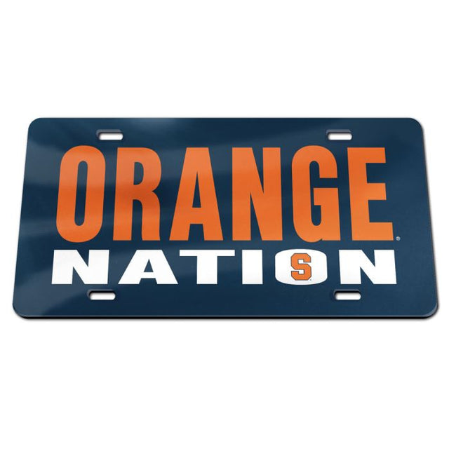 Syracuse Orange Acrylic Classic License Plates