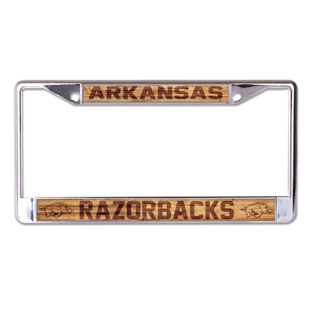 Arkansas Razorbacks WOOD Lic Plt Frame S/L Printed