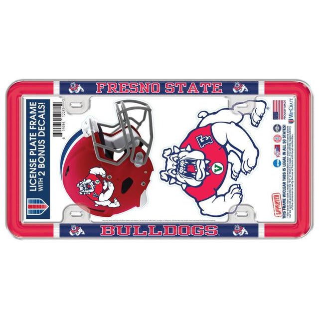 Fresno State Bulldogs Lic Plt Frame Metal Thin Rim Value