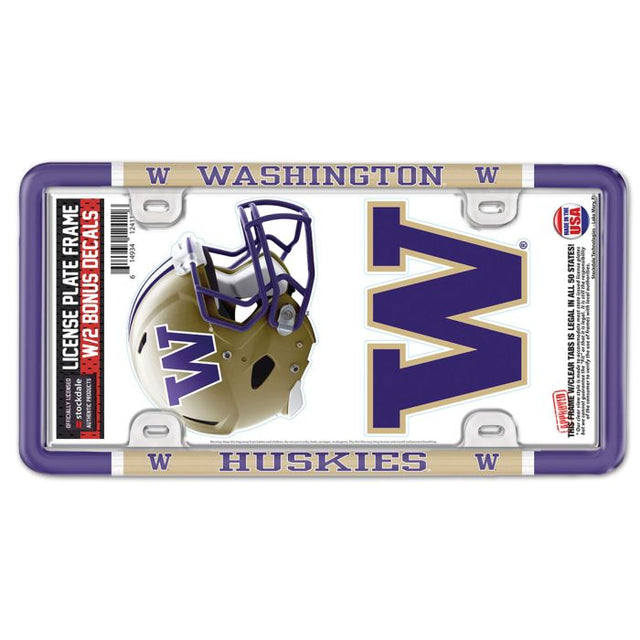 Washington Huskies License Plate Thin Frame - Plastic w/Decal