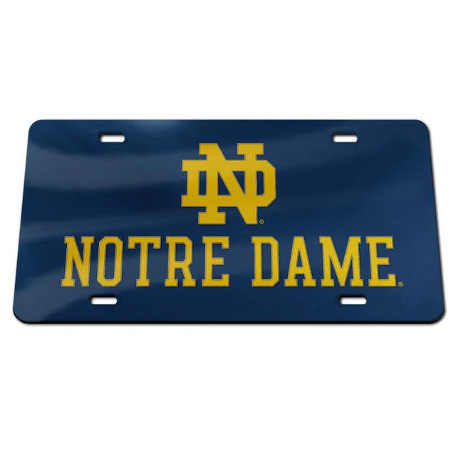 Matrícula acrílica especial de Notre Dame Fighting Irish