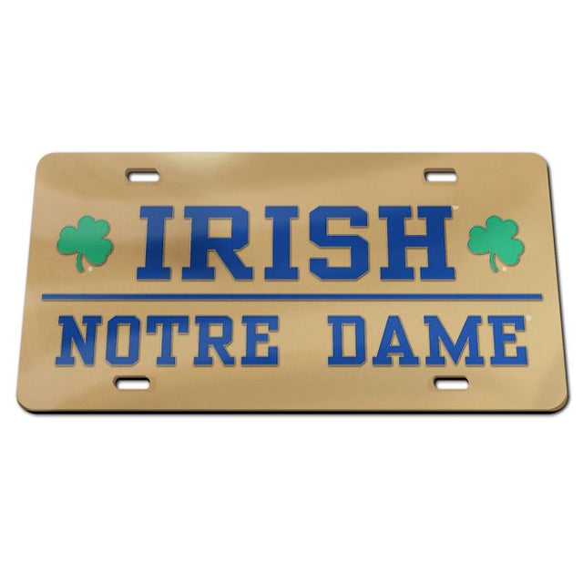 Matrículas clásicas de acrílico de Notre Dame Fighting Irish