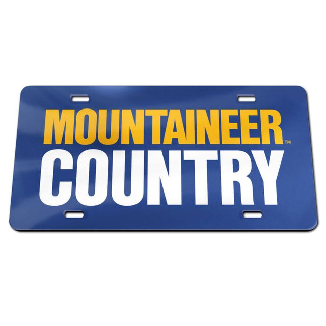 Placas de matrícula clásicas de acrílico de los Mountaineers de West Virginia