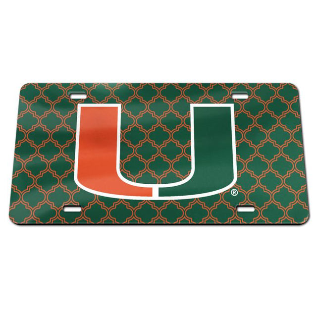 Miami Hurricanes Specialty Acrylic License Plate